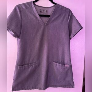 XXS FIGS GREY TECHNICAL SERIES SCRUB TOP